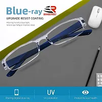 JaniFaoul Unisex Rectangular Reading Glasses for omen men Trendy Readers Light Filtering Glasses (2.00, Blue)-thumb1