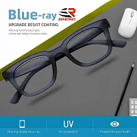 JANIFAOUL Eyewear Blue Ray Block UV Protected Computer Glasses Square Frame for men and women (Unisex) - Medium Size (Black)-thumb1