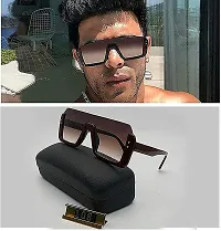 USJONES usjones Square Unisex Half Rim Sunglass inspired from Shahid Kapoor and Sahil Khan Fashion Sunglasses ( Medium Size), Brown (Q 1)-thumb3