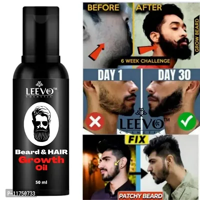 Leevo beard oil Smooth  sliky long beard Growth Oil-thumb0