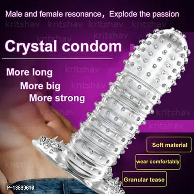 Multicolour Crystal Dotted Condom For Multiply Uses For Men-thumb0