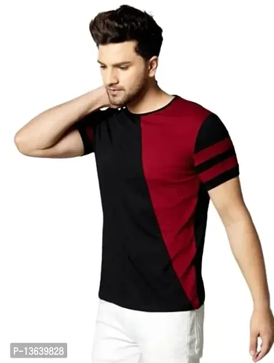 Reliable Multicoloured Cotton Blend  Round Neck Tees For Men-thumb0