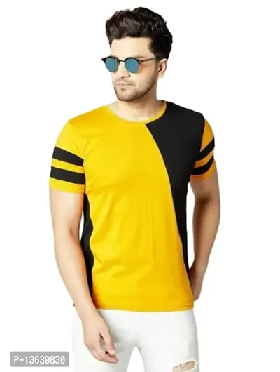 Reliable Multicoloured Cotton Blend  Round Neck Tees For Men-thumb0
