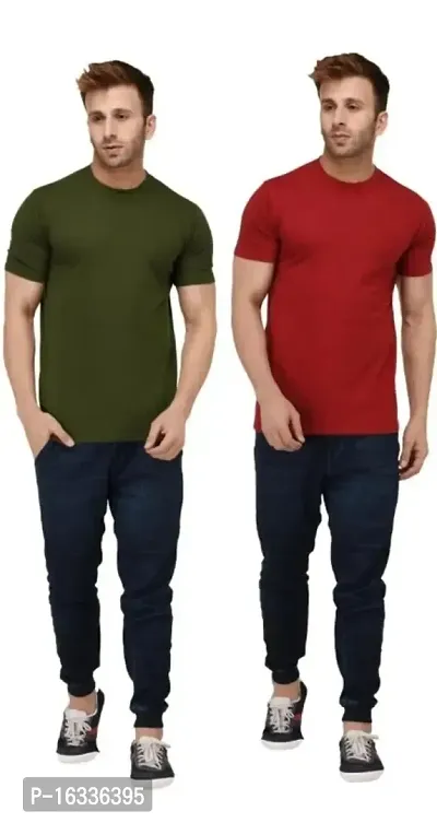 stylish,casual,comfortable, polyester combo t-shirt sets for men.-thumb0