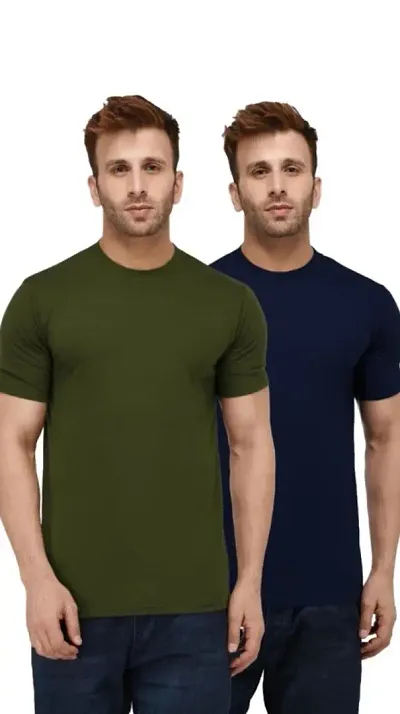 Classic Solid Tshirt for Men, Pack of 2