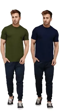 Classic Polyester Solid Tshirt for Men, Pack of 2-thumb2