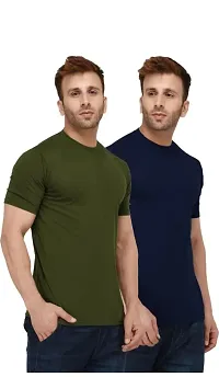 Classic Polyester Solid Tshirt for Men, Pack of 2-thumb3