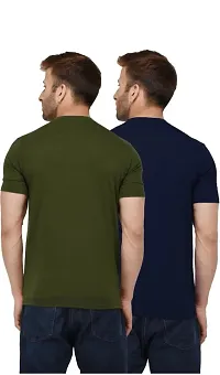 Classic Polyester Solid Tshirt for Men, Pack of 2-thumb1