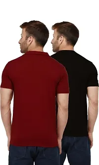 Classic Polyester Solid Tshirt for Men, Pack of 2-thumb2