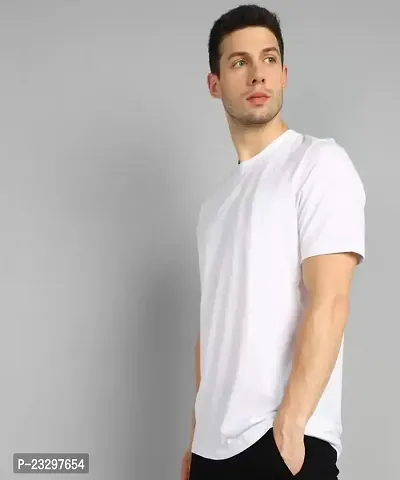 Classic Cotton Blend Solid Tees for Men