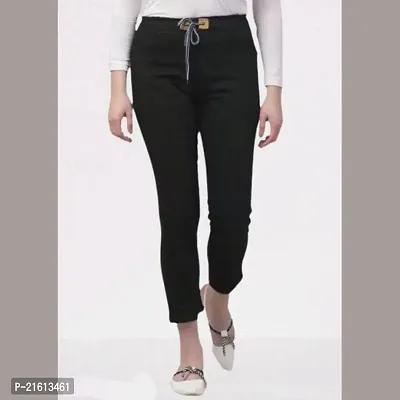 Stylish Zooni Collection Black Denim Solid Jeggings For Women-thumb0