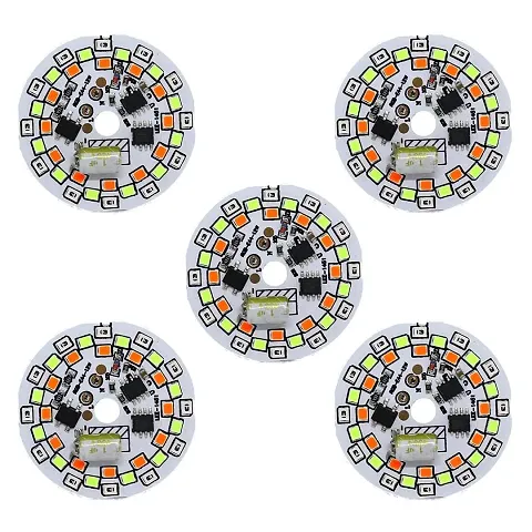 NEXT GEEK 9 Watt 7 colour changing DOB RGB led Round Board (DOB Direct on Board) PACK OF 5