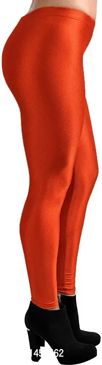 Fabulous Red Satin Solid Leggings For Women Pack Of 1-thumb3