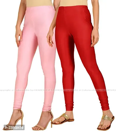 Stylish Women Lycra Blend Leggings Pack of 2-thumb2