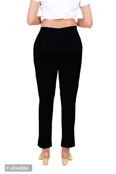 Buy PT Latest Toko Stretchable Trousers for Women Straight Fit Pant for  Casual, Daily and Office wear with Elastic Waist and Pockets. Black at