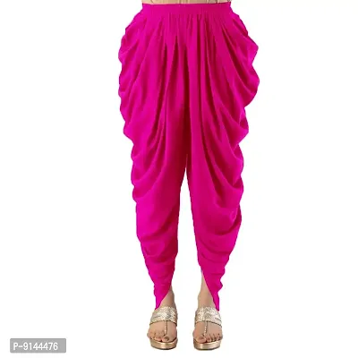 PT Latest Reyon Traditional Dhoti Patiala Salwar/Pants Stylish Stitched for Women's and Girls (Free Size)-thumb0