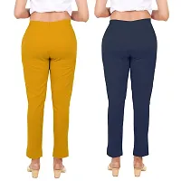 PT Latest Toko Stretchable Trousers for Women (Pack of 2) Straight Fit Pant for Casual, Daily and Office wear with Elastic Waist and Pockets.-thumb1