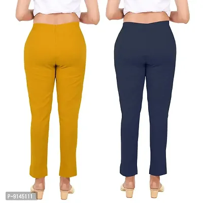 PT Latest Toko Stretchable Trousers for Women (Pack of 2) Straight Fit Pant for Casual, Daily and Office wear with Elastic Waist and Pockets.-thumb2