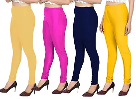 PT Stretchable fit Satin Shiny Lycra Shimmer Chudidar Leggings for Women and Girl in Wide Shades of Vibrant Colors in Regular and Plus Size (23 Colors) Pack of 4 Women Leggings-thumb2