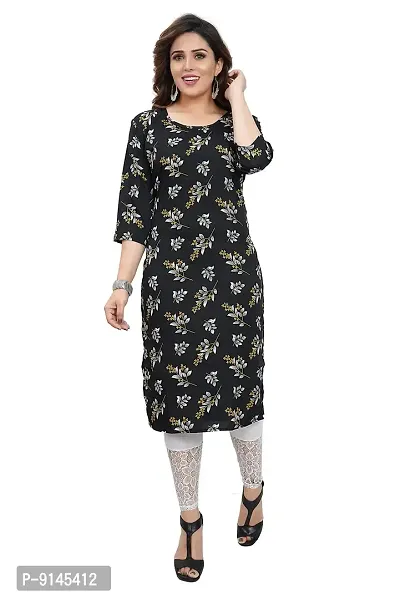 Colorscube Women's A-line Crepe Regular fit Straight Kurti for Women