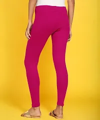 Fabulous Pink Cotton Solid Ankle Length Leggings For Women-thumb2