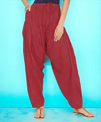 Fabulous Maroon Cotton Solid Salwars For Women-thumb2