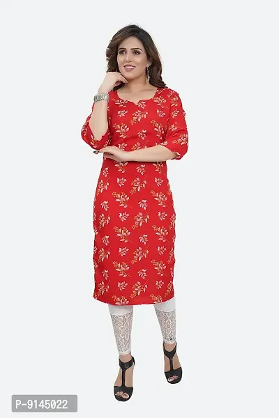 Colorscube Women's A-line Crepe Regular fit Straight Kurti for Women