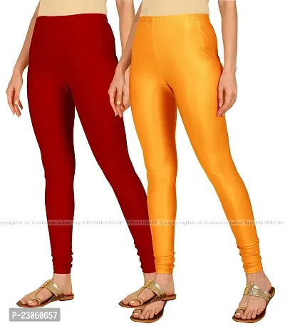 Stylish Women Lycra Blend Leggings Pack of 2-thumb2