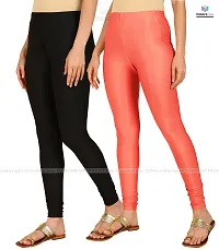 Stylish Women Lycra Blend Leggings Pack of 2-thumb1