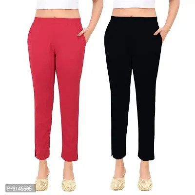 Buy PT Latest Toko Stretchable Trousers for Women (Pack of 2