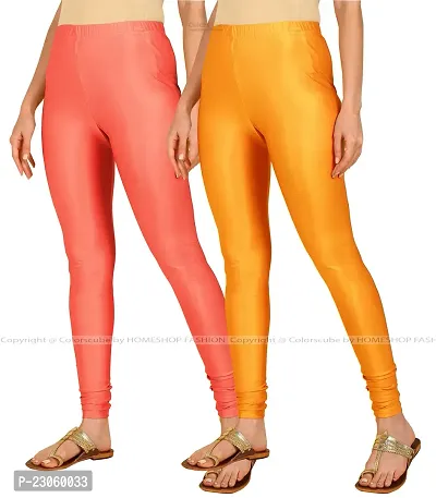 Stylish Women Lycra Blend Leggings Pack of 2-thumb2