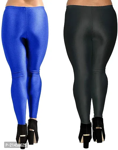 Fabulous Multicoloured Satin Solid Leggings For Women Pack Of 2-thumb3