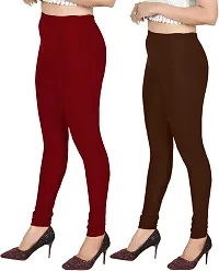 Fabulous Multicoloured Satin Solid Leggings For Women Pack Of 2-thumb2