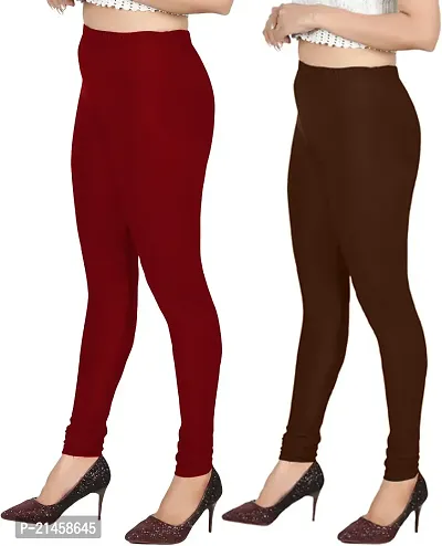 Fabulous Multicoloured Satin Solid Leggings For Women Pack Of 2-thumb3