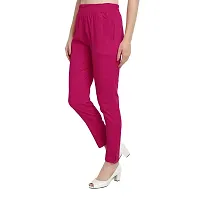 PT Regular Fit Elastic Waist Cotton Pencil Pant Casual/Formal Trousers for Women with Pockets for Casual  Official Use for Women's  Girls Available in 13 Colors.-thumb2