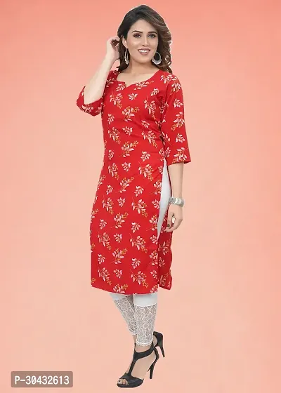 Stylish Red Crepe Kurta For Women-thumb4