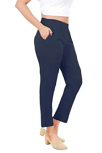 PT Latest Toko Stretchable Trousers for Women Straight Fit Pant for Casual, Daily and Office wear with Elastic Waist and Pockets.-thumb2