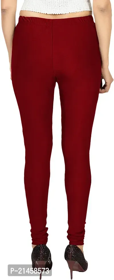 Fabulous Maroon Satin Solid Leggings For Women Pack Of 1-thumb2