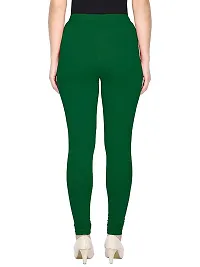 Alluring Green Cotton Solid Leggings For Women-thumb1