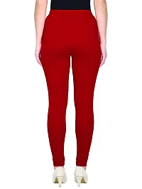 Alluring Red Cotton Solid Leggings For Women-thumb1