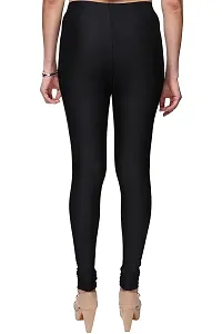 Stylish Satin Black Solid Leggings For Women ( Pack Of 1 )-thumb2