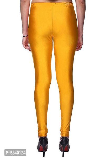 Stylish Satin Mustard Solid Leggings For Women ( Pack Of 1 )-thumb3