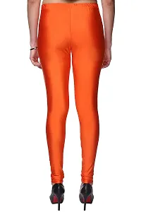 Stylish Satin Orange Solid Leggings For Women ( Pack Of 1 )-thumb2