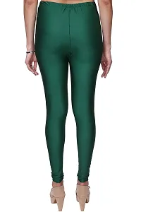 Stylish Satin Green Solid Leggings For Women ( Pack Of 1 )-thumb2