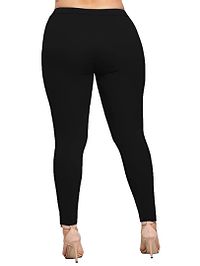Stylish Cotton Black Solid Leggings For Women ( Pack Of 1 )-thumb1