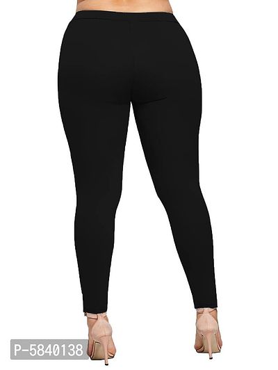 Stylish Cotton Black Solid Leggings For Women ( Pack Of 1 )-thumb2