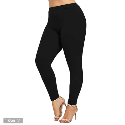 Stylish Cotton Black Solid Leggings For Women ( Pack Of 1 )-thumb0