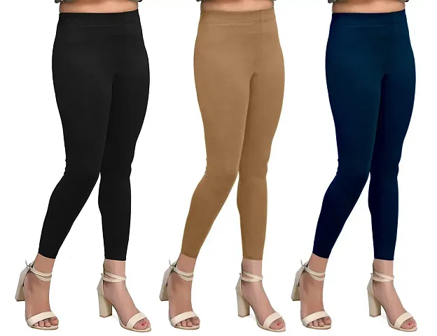 Stylish Solid Leggings For Women ( Pack Of 3 )