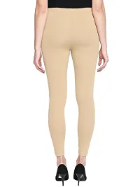 Stylish Cotton Beige Solid Leggings For Women ( Pack Of 1 )-thumb2