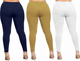 Fabulous Multicoloured Satin Solid Leggings For Women Pack Of 3-thumb1